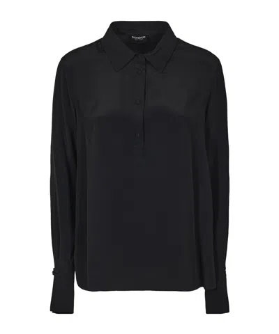 Dondup Black Button-down Long Sleeve Shirt With Classic Collar