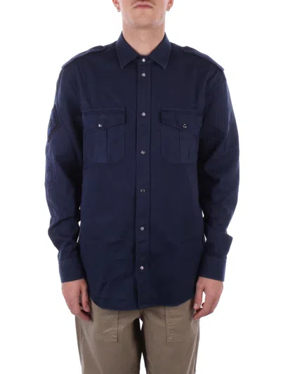 Dondup Shirts Blue In Blu Blu E Verdi