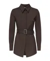 Dondup Wool Gabardine Shirt In Brown