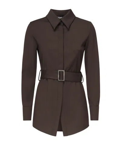 DONDUP DONDUP BELTED BUTTON-UP TOP