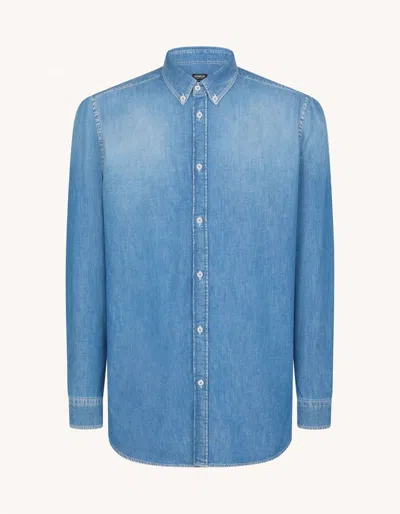 Dondup Shirts Man  Uc337r Df0284u Iz5 Du 800 In Blue