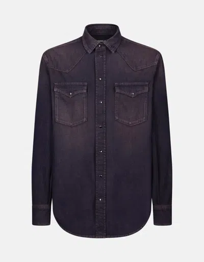 DONDUP SHIRTS MAN DONDUP UC343R DF0272U LP6 DU 800 BLACK