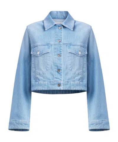 Dondup Short Denim Jacket In Blue