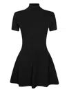 Dondup Short-sleeve Ribbed Mini Dress In Black