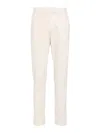 Dondup Straight Cotton Trousers Rear And Side Pockets In Neutral