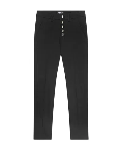 Dondup Side Pocket Button Casual Pants In Black