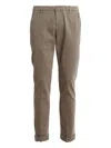 Dondup Cotton Chino Pants With Stretch And Pockets In Nude