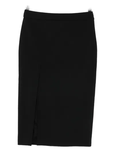 Dondup Side-split Pencil Midi Skirt In Black