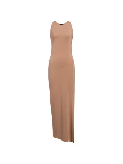 Dondup Side-slit Dress In Neutral