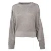 Dondup Silver Viscose Crewneck Sweater In Silver