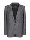 Dondup Single -cup Gray Blazer In Gray