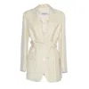 Dondup Single Breasted Blazer In Viscose And Linen Twill