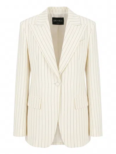 Dondup Single Breasted Blazer In White