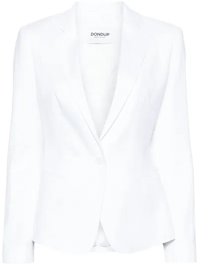 Dondup Single-breasted Blazer In White