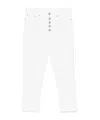 Dondup Cropped Cotton-blend Denim Jeans With Button Detailing In Neutral