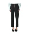 Dondup Single-breasted Buttoned Pleated Denim Trousers In Black