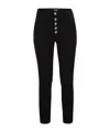 Dondup Single-row Buttoned Tapered Casual Pants In Black