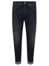 Dondup Skinny Fit Dark Wash Denim Trousers In Blue