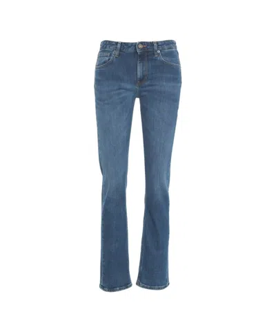 Dondup Skinny Jeans With Classic Five-pocket Design And Button Closure In Blue