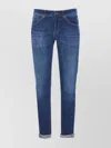 Dondup Skinny Model Trousers Rolled Cuffs In Blue