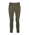 Dondup Trousers With Cuffed Hem And Belt Loops In Green