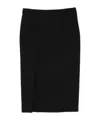 Dondup Side-split Pencil Midi Skirt In Black