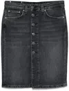 Dondup Denim Mini Skirt In Black  