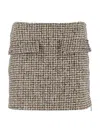 Dondup Houndstooth Structured Mini Skirt In Brown