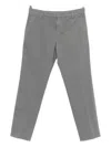 Dondup Straight-cut Cotton Trousers With Slash Pockets In Gray