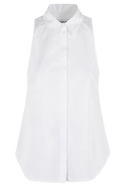 Dondup Sleeveless Cotton Shirt In White