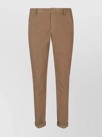 DONDUP SLIM CHINO TROUSERS CUFFED HEM