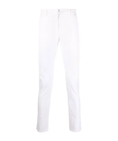 Dondup Mid-rise Straight Leg Trousers In White