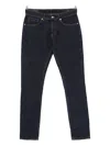 Dondup Straight-leg Dark Indigo Jeans With Contrast Stitching In Blue