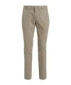 Dondup Cotton Trousers With Belt Loops And Pockets In Neutral