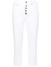 Dondup Cropped Cotton-blend Denim Jeans With Button Detailing