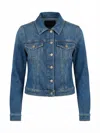 Dondup Fitted Medium Blue Denim Jacket With Button-down Front In Blue
