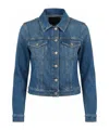 Dondup Fitted Medium Blue Denim Jacket With Button-down Front In Blue