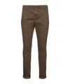 Dondup Rolled Cuffs Trousers Side Back Pockets In Brown