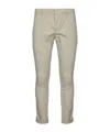 Dondup Trousers With Belt Loops And Pockets In Silver