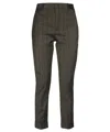 Dondup Striped Cropped Trousers In Black