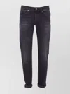 Dondup Slim Fit Trousers Rolled Cuffs In Black