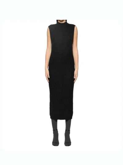 DONDUP SLIM-FITTING SLEEVELESS BLACK MAXI DRESS