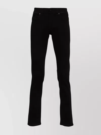 Dondup Slim Leg Trousers Five Pocket Design In Black