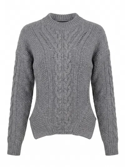 Dondup Slim Round Neck Sweater In Gray