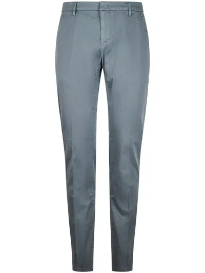 Dondup Slim Tapered Trousers With Classic Waistband In Blue