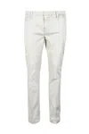 Dondup Slim-fit Beige Trousers With Minimalist Design In White