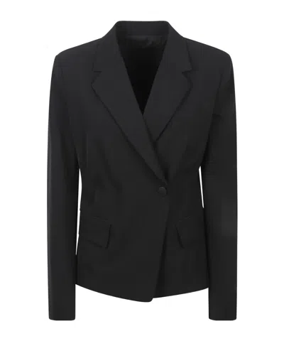 Dondup Slim-fit Double-breasted Blazer In Black