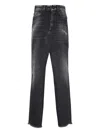 Dondup Slit-detail Denim Skirt In Black