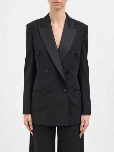 Dondup Smoking Jacket In Fresco Wool In Black
