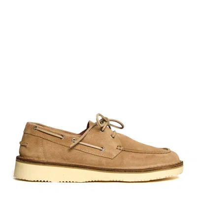 Dondup Soft Suede Boat Shoes With Interchangeable Laces In Brown